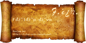 Fülöp Éva névjegykártya