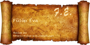Fülöp Éva névjegykártya