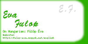 eva fulop business card