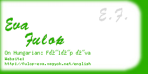 eva fulop business card